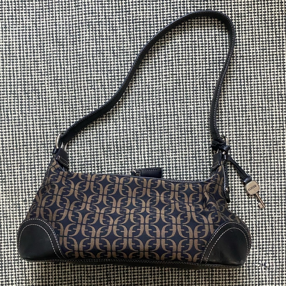 Fossil patterned shoulder bag